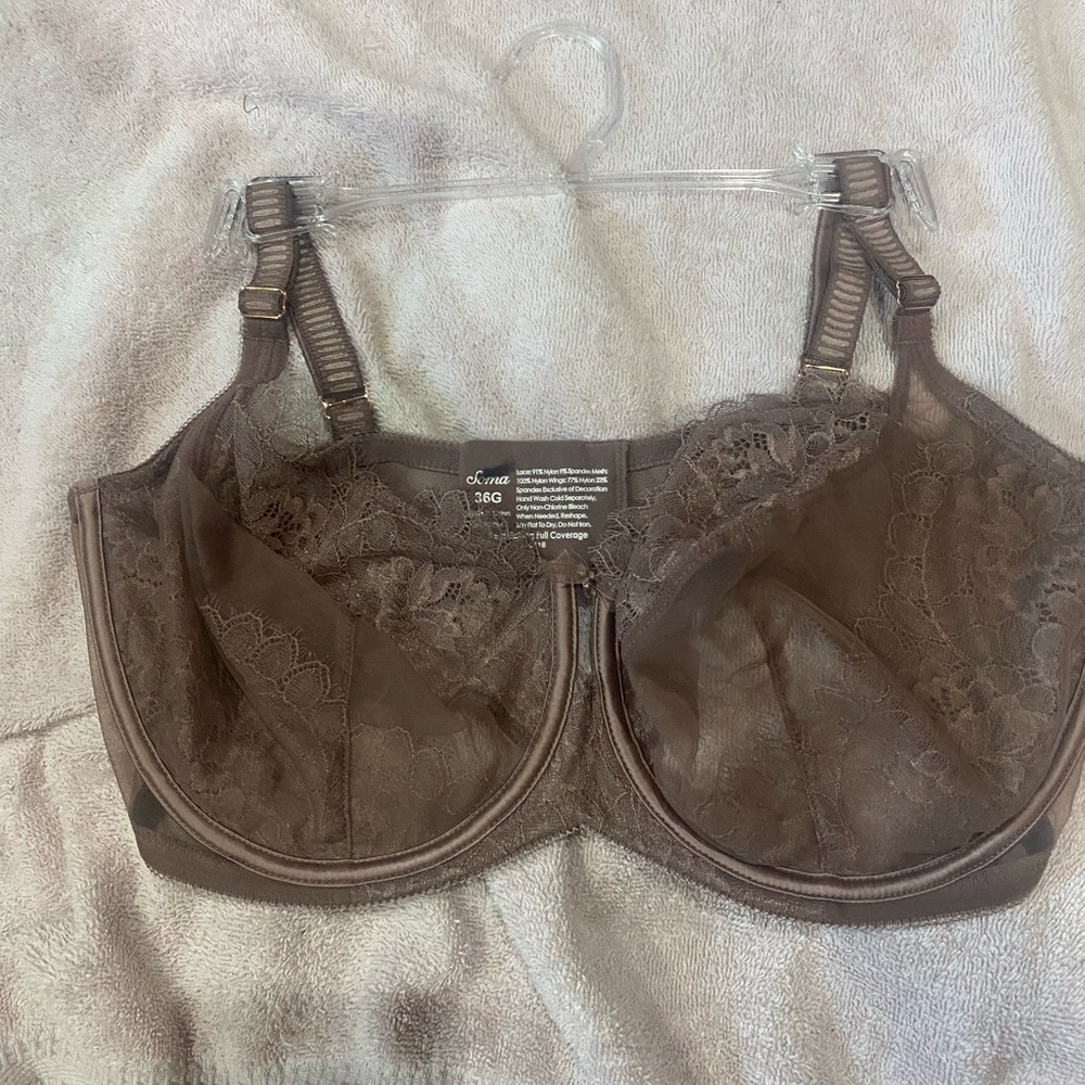 Soma Breath Taking Full Coverage Underwire bra - 36G in tan lace - Picture 3 of 4